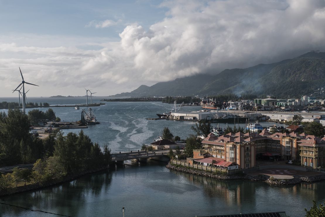 View of the port in the city of Victoria, in the island of Mahé, Seychelles, on August 19, 2023.