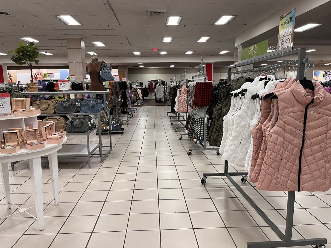 The apparel and accessories section at the Sears store in Burbank, CA, on December 1.